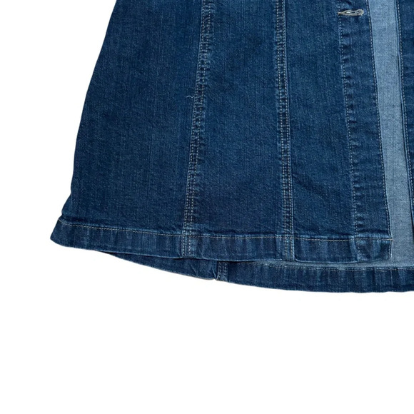 Vintage 2000s Y2K Indigo Rein Blue Long-Line Denim Jacket size XL - Picture 9 of 16